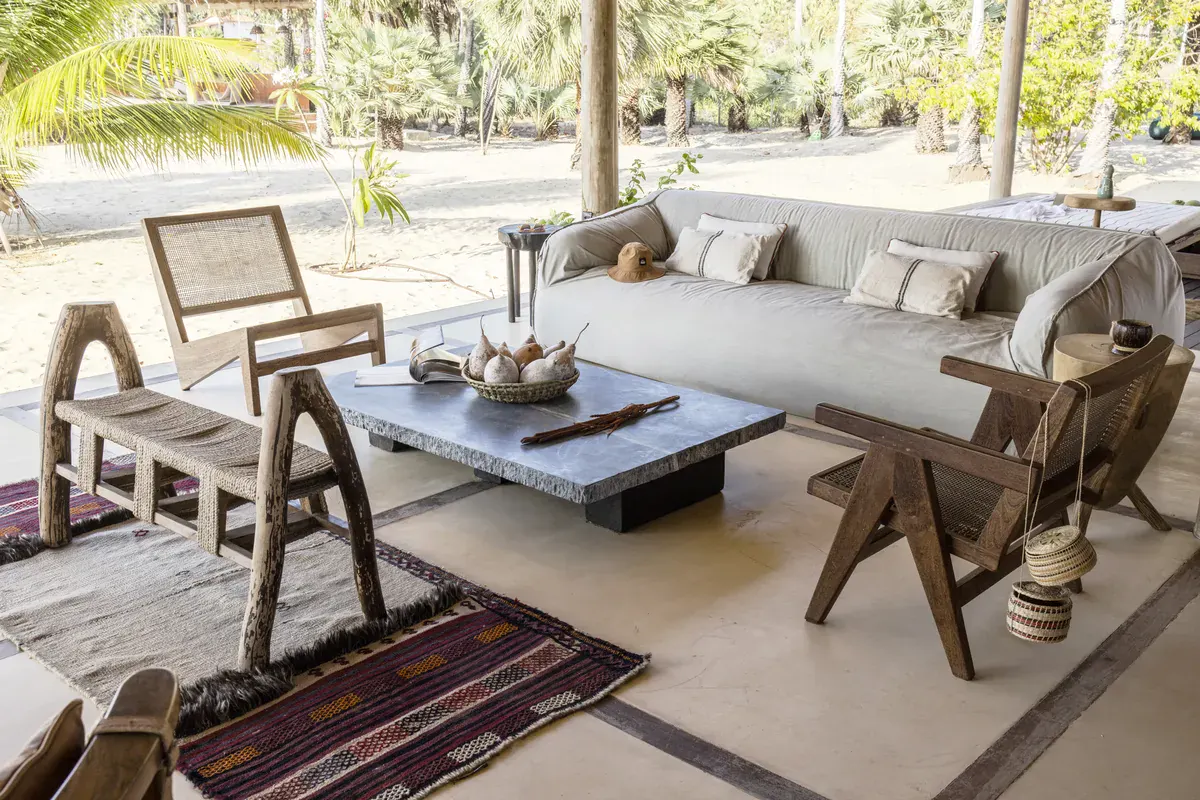 Estar externo integrado à paisagem