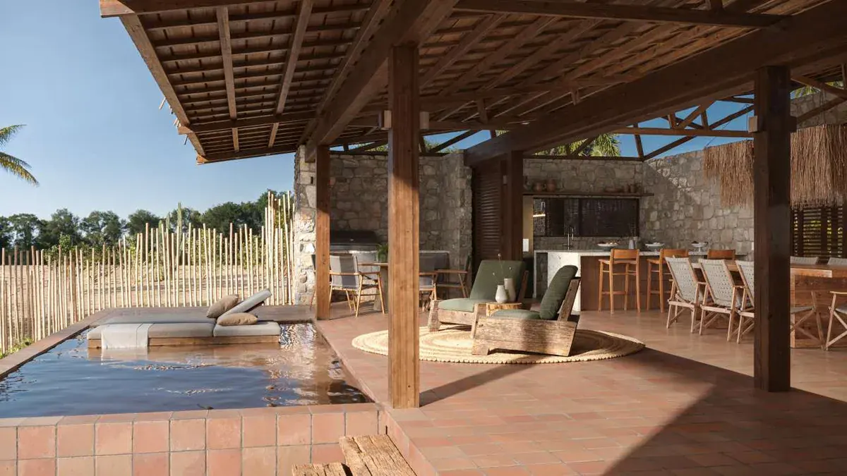 Piscina com pergolado