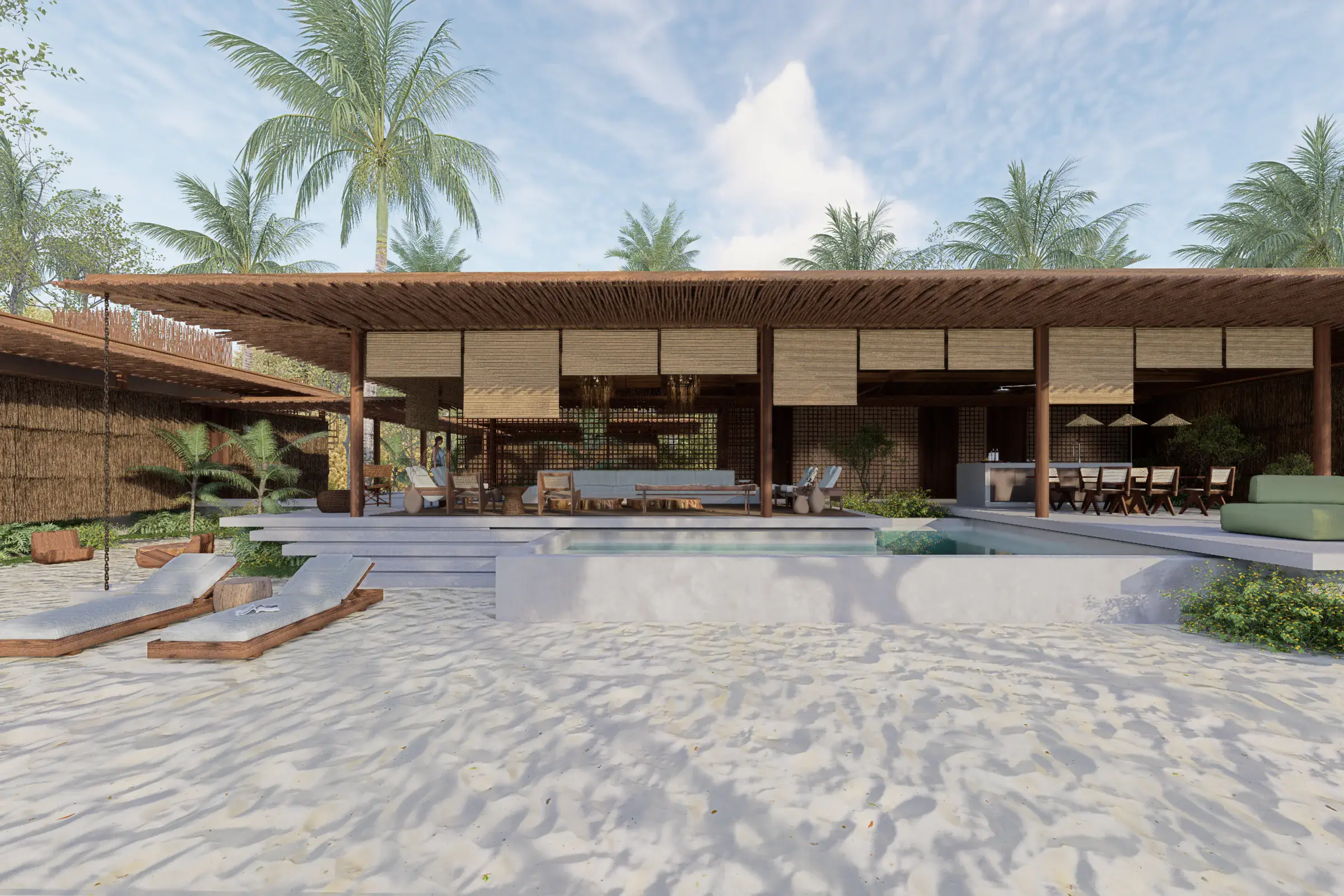 Condomínio Uçá — pavilhão à beira da lagoa